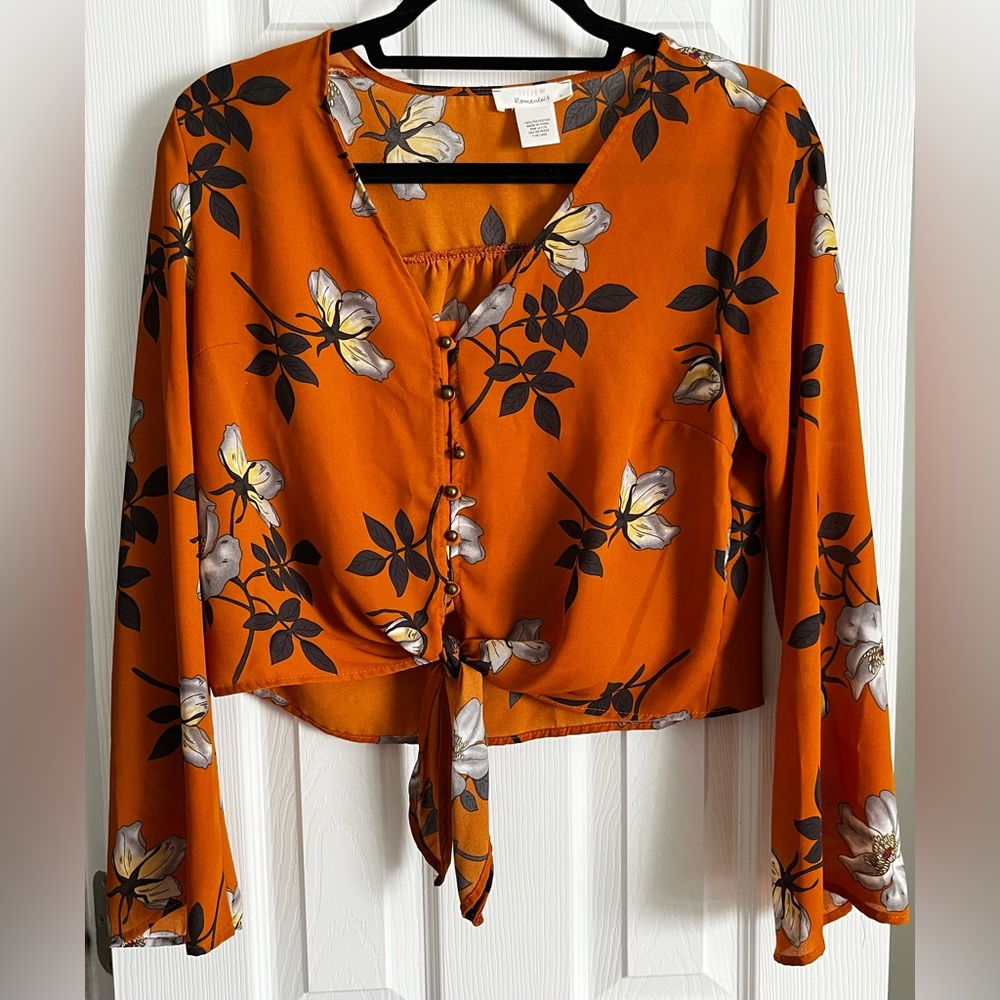Floral Long Sleeve Blouse|Small